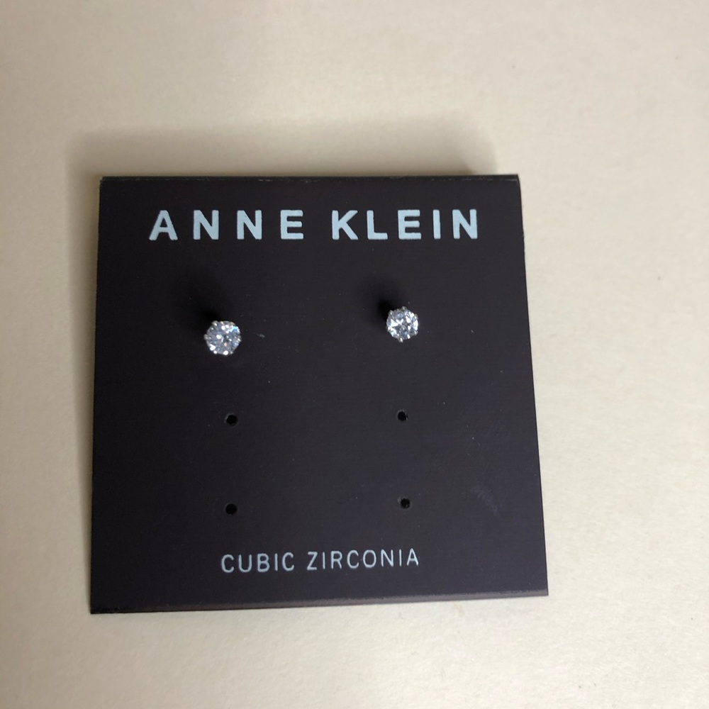 Anne Klein silver diamond earrings